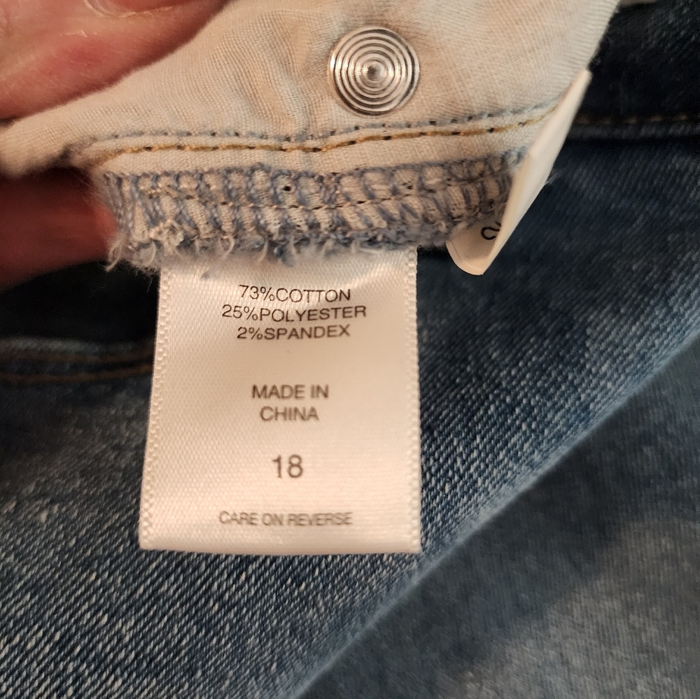 NY&Co Classic Blue Wide-Leg Women Jeans Snapaway Slit Size 18 Boho Grunge NWT - Picture 8 of 11